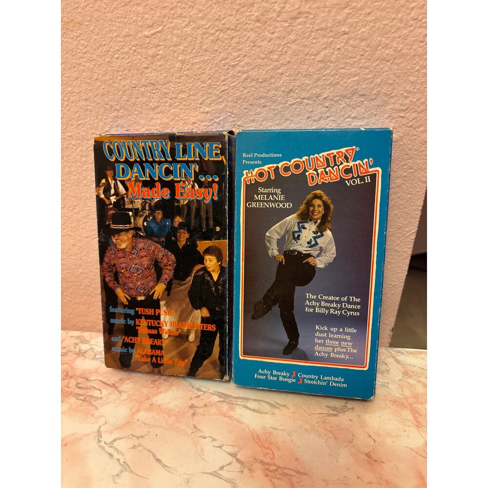 2 vhs Tapes country line dancing made it easy and hot country dancing volume two